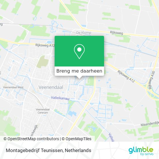 Montagebedrijf Teunissen kaart