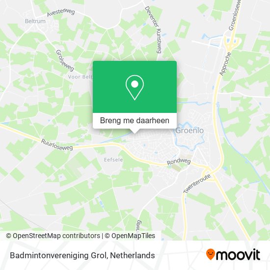 Badmintonvereniging Grol kaart