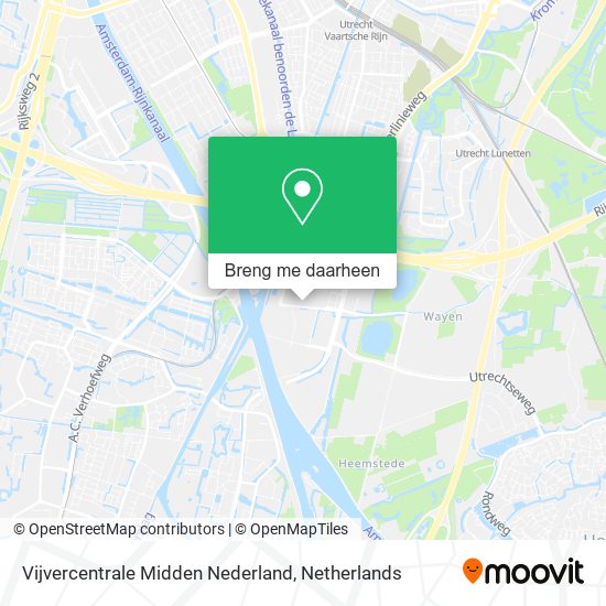 Vijvercentrale Midden Nederland kaart