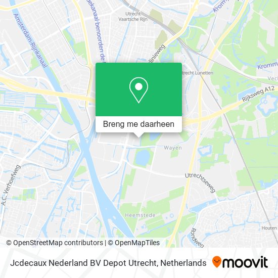 Jcdecaux Nederland BV Depot Utrecht kaart