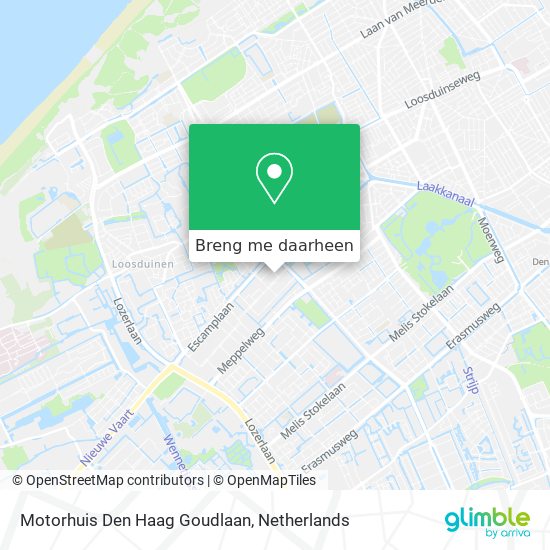 Motorhuis Den Haag Goudlaan kaart