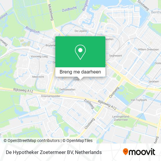 De Hypotheker Zoetermeer BV kaart