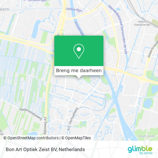 Bon Art Optiek Zeist BV kaart