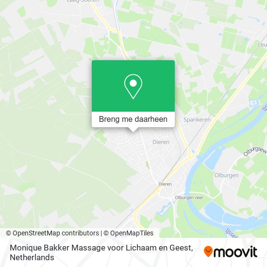 Monique Bakker Massage voor Lichaam en Geest kaart