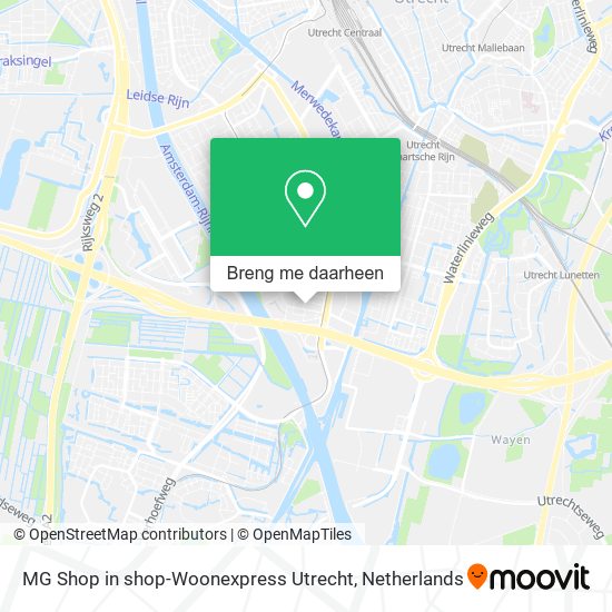 MG Shop in shop-Woonexpress Utrecht kaart