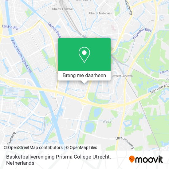 Basketballvereniging Prisma College Utrecht kaart