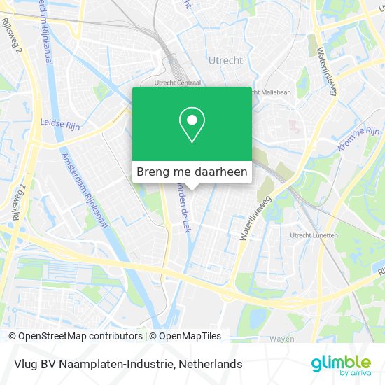 Vlug BV Naamplaten-Industrie kaart