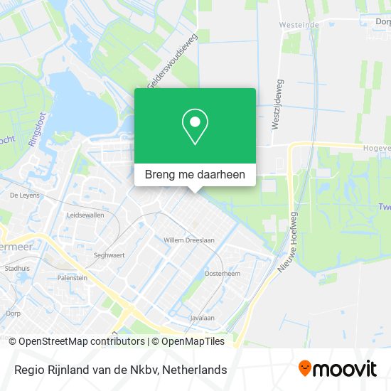 Regio Rijnland van de Nkbv kaart