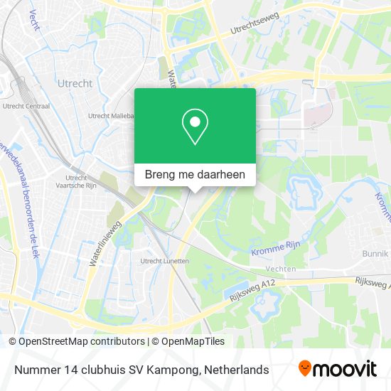 Nummer 14 clubhuis SV Kampong kaart