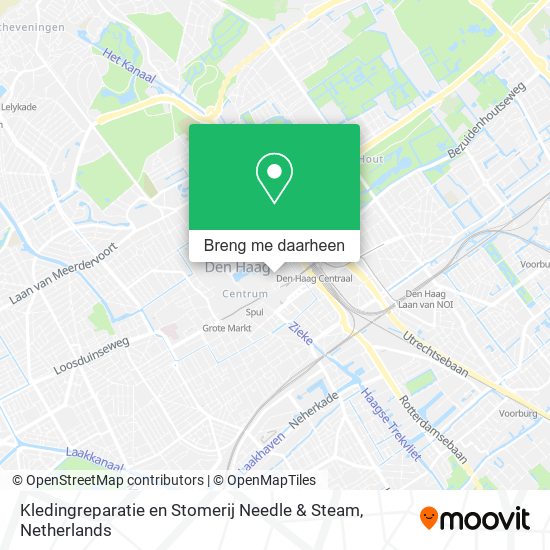 Kledingreparatie en Stomerij Needle & Steam kaart