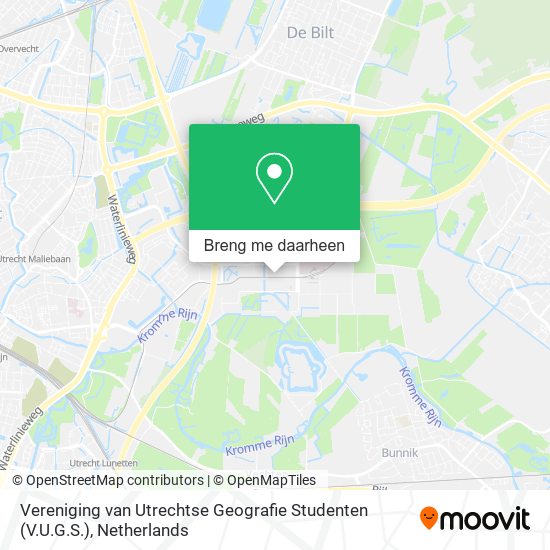 Vereniging van Utrechtse Geografie Studenten (V.U.G.S.) kaart