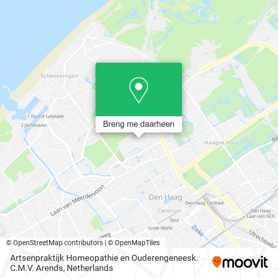 Artsenpraktijk Homeopathie en Ouderengeneesk. C.M.V. Arends kaart