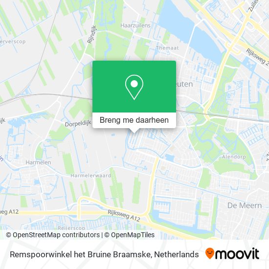 Remspoorwinkel het Bruine Braamske kaart