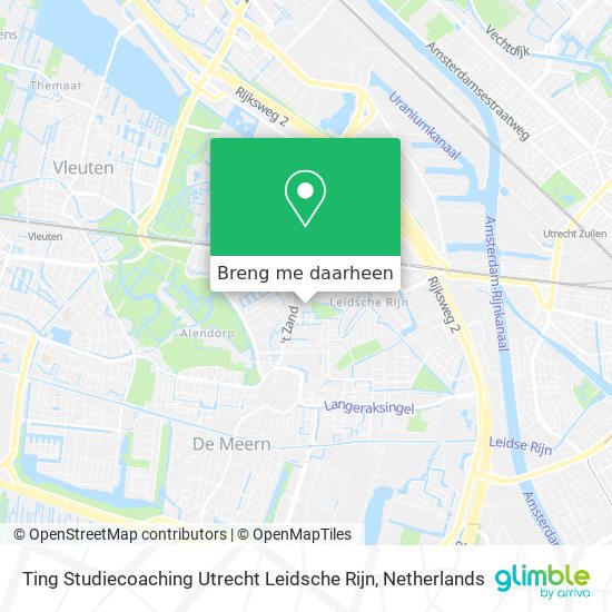 Ting Studiecoaching Utrecht Leidsche Rijn kaart