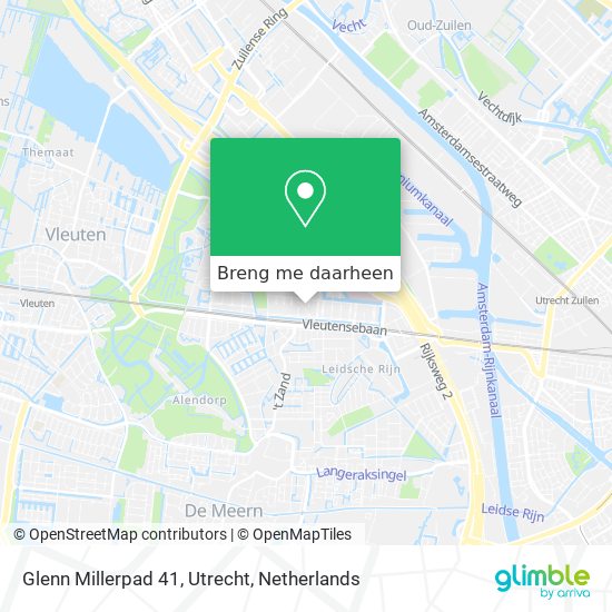 Glenn Millerpad 41, Utrecht kaart