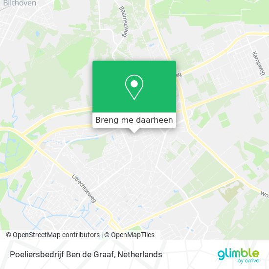 Poeliersbedrijf Ben de Graaf kaart