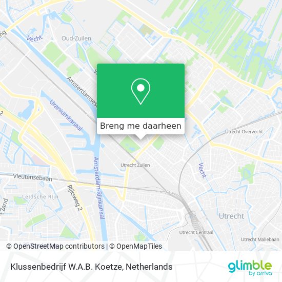 Klussenbedrijf W.A.B. Koetze kaart