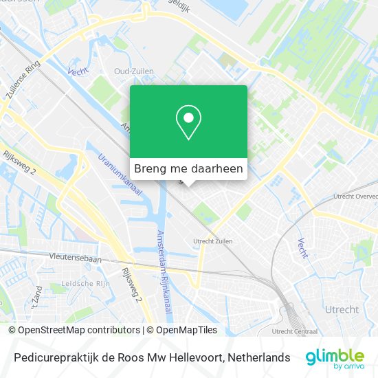 Pedicurepraktijk de Roos Mw Hellevoort kaart