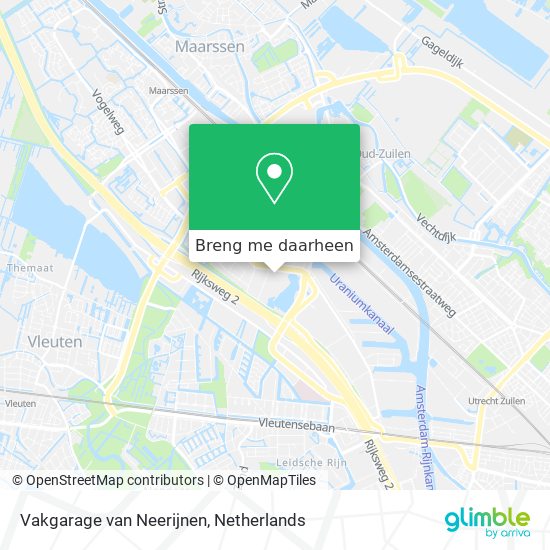 Vakgarage van Neerijnen kaart