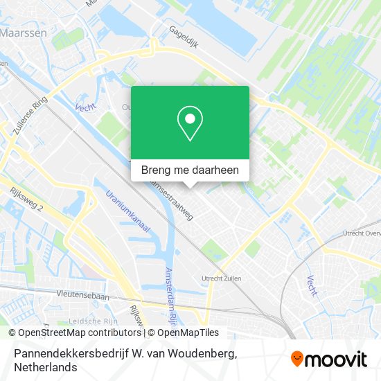 Pannendekkersbedrijf W. van Woudenberg kaart