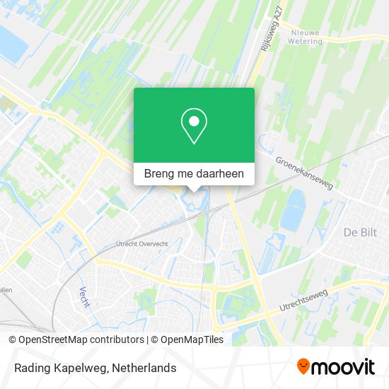 Rading Kapelweg kaart