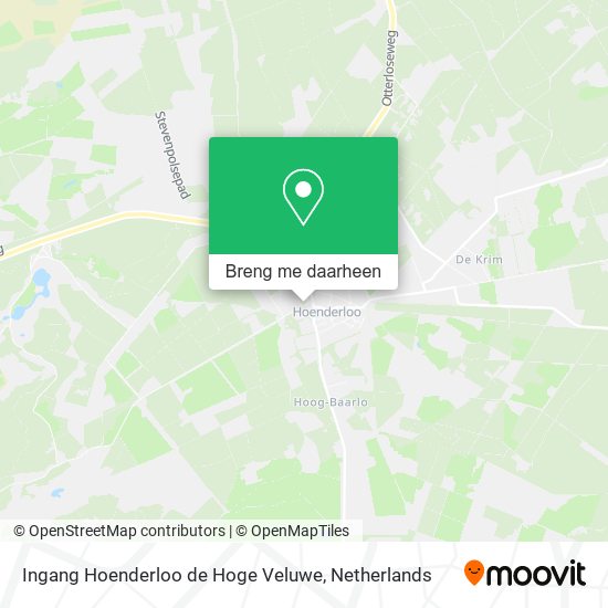 Ingang Hoenderloo de Hoge Veluwe kaart