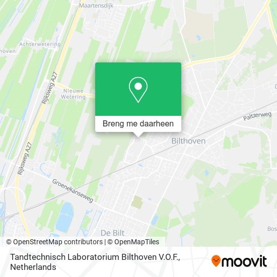 Tandtechnisch Laboratorium Bilthoven V.O.F. kaart
