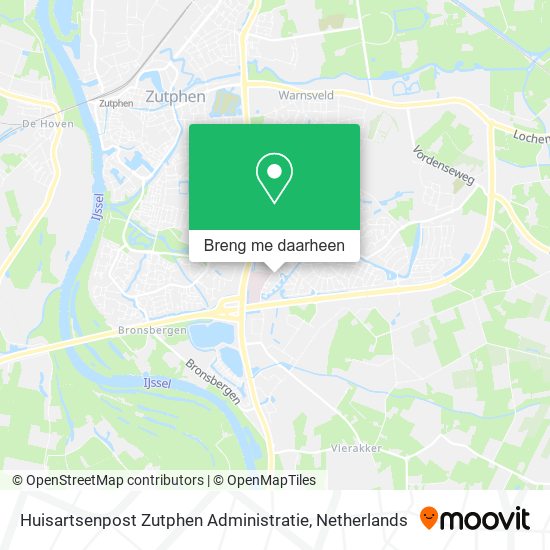 Huisartsenpost Zutphen Administratie kaart