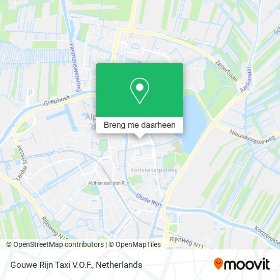 Gouwe Rijn Taxi V.O.F. kaart