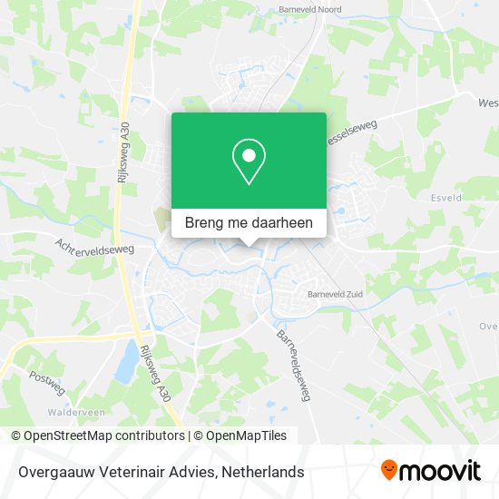 Overgaauw Veterinair Advies kaart