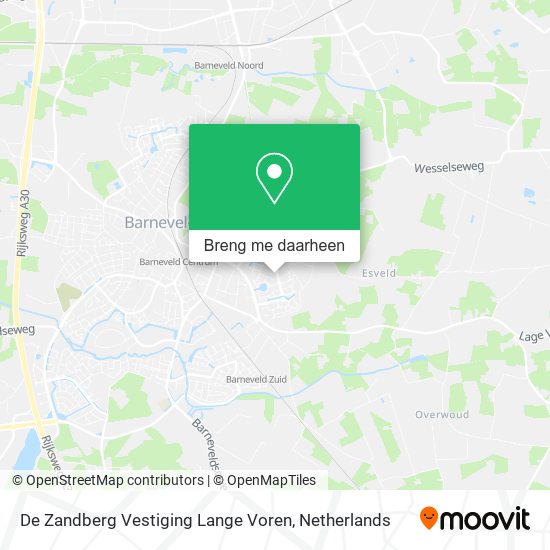 De Zandberg Vestiging Lange Voren kaart