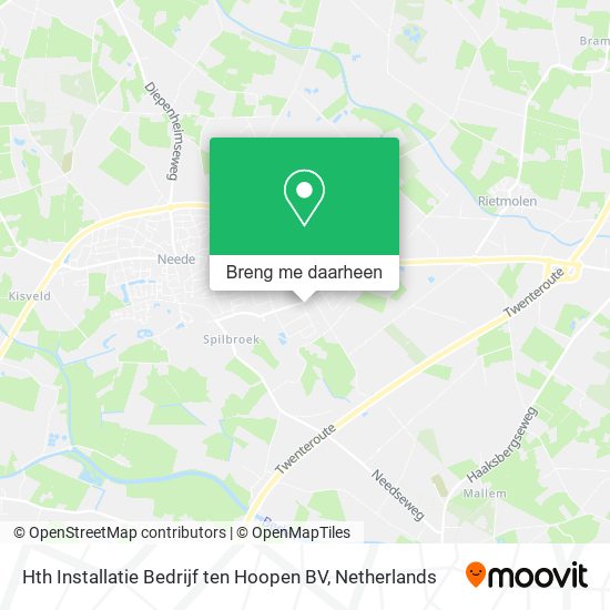 Hth Installatie Bedrijf ten Hoopen BV kaart