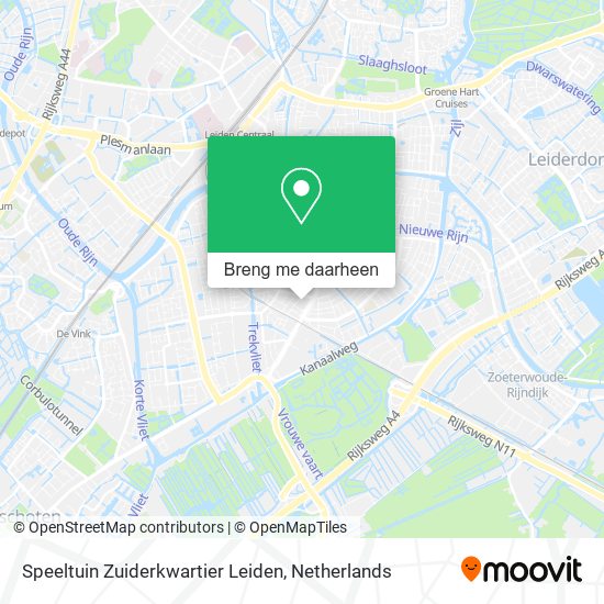 Speeltuin Zuiderkwartier Leiden kaart