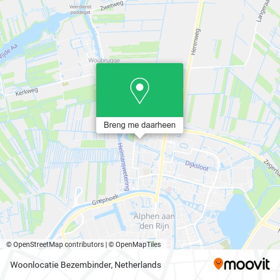 Woonlocatie Bezembinder kaart