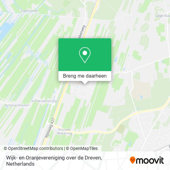 Wijk- en Oranjevereniging over de Dreven kaart
