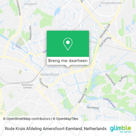 Rode Kruis Afdeling Amersfoort-Eemland kaart