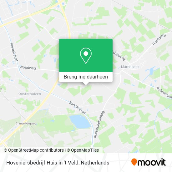 Hoveniersbedrijf Huis in 't Veld kaart