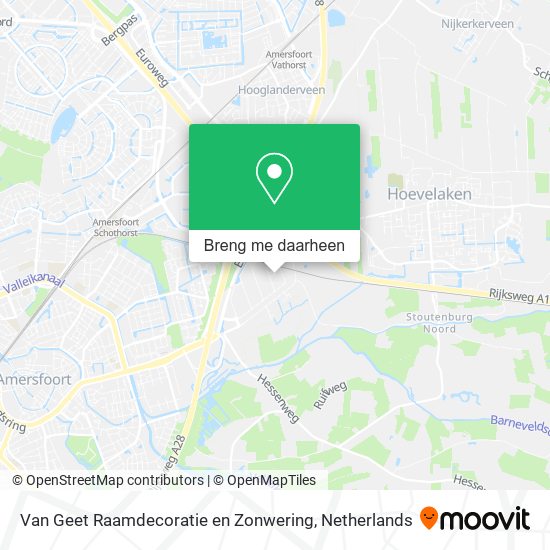 Van Geet Raamdecoratie en Zonwering kaart