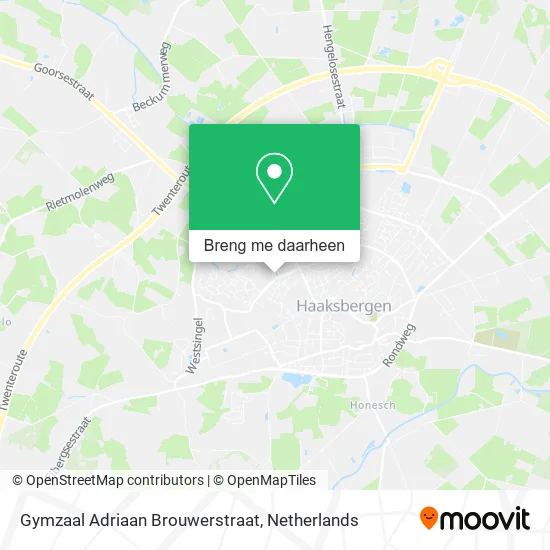 Gymzaal Adriaan Brouwerstraat kaart