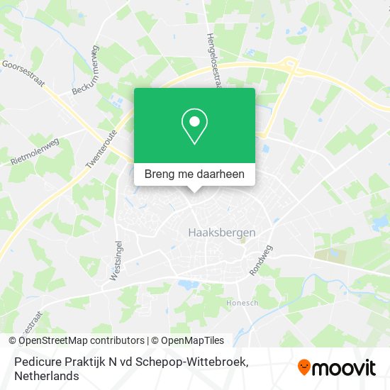 Pedicure Praktijk N vd Schepop-Wittebroek kaart