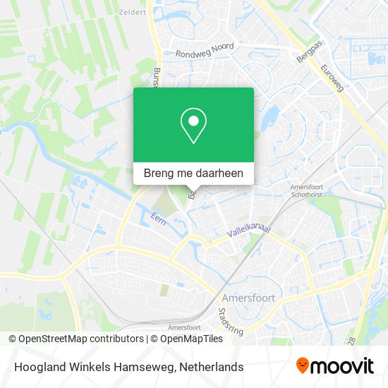 Hoogland Winkels Hamseweg kaart