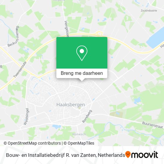 Bouw- en Installatiebedrijf R. van Zanten kaart