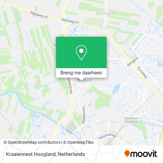 Kraaiennest Hoogland kaart