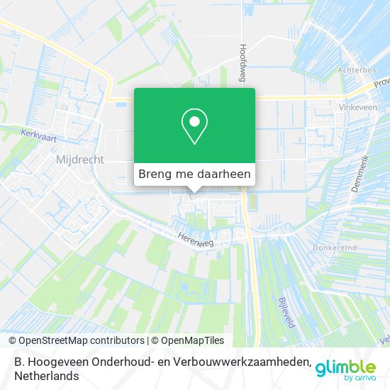 B. Hoogeveen Onderhoud- en Verbouwwerkzaamheden kaart