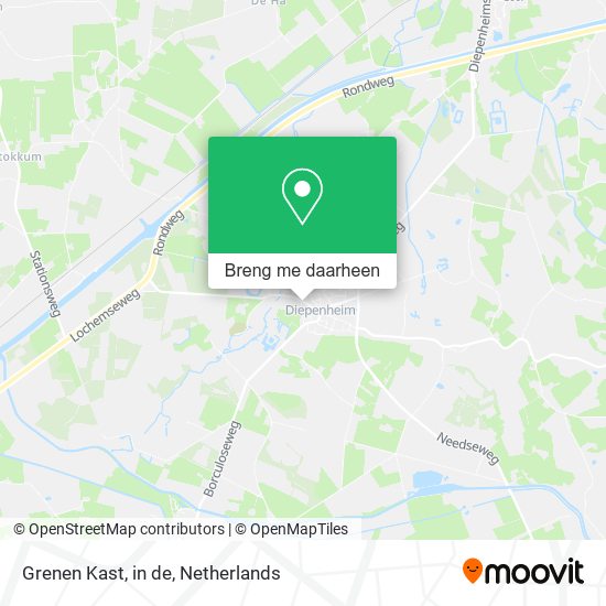 Grenen Kast, in de kaart