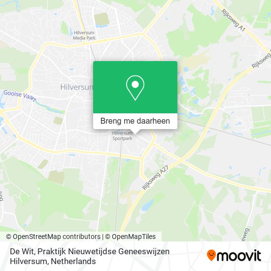 De Wit, Praktijk Nieuwetijdse Geneeswijzen Hilversum kaart