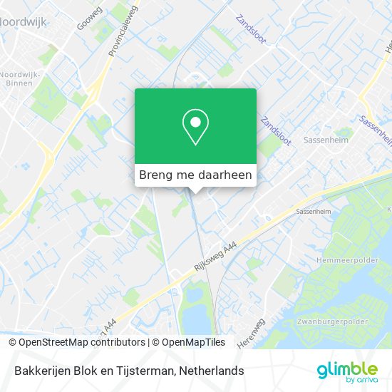 Bakkerijen Blok en Tijsterman kaart