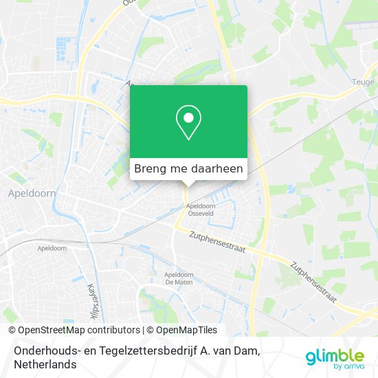 Onderhouds- en Tegelzettersbedrijf A. van Dam kaart