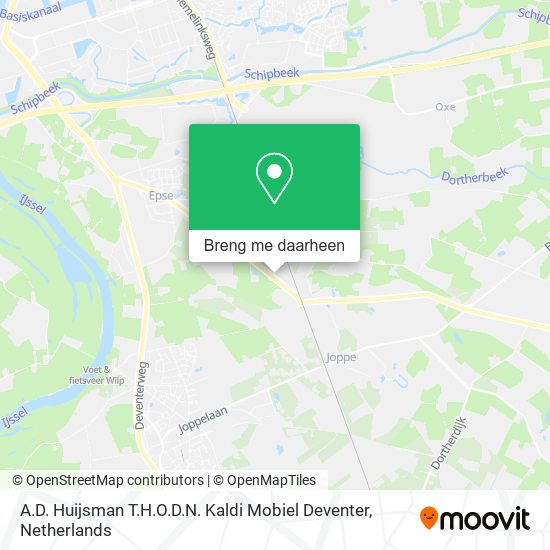 A.D. Huijsman T.H.O.D.N. Kaldi Mobiel Deventer kaart