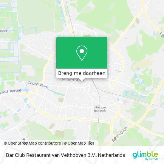 Bar Club Restaurant van Velthooven B.V. kaart